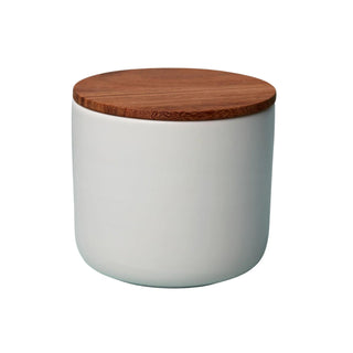 Stoneware Container w/ Acacia Lid