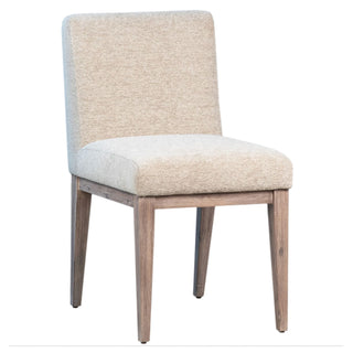 Daisy dining chair beautifully made with acacia wood and cotton blend fabric.