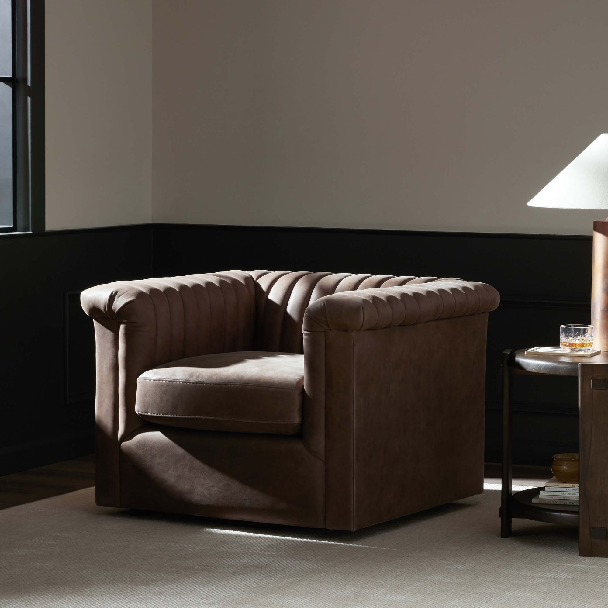 Watson Swivel Chair - Palermo Cigar