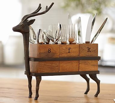 Brass Silverware Sets w/ Reindeer Handle