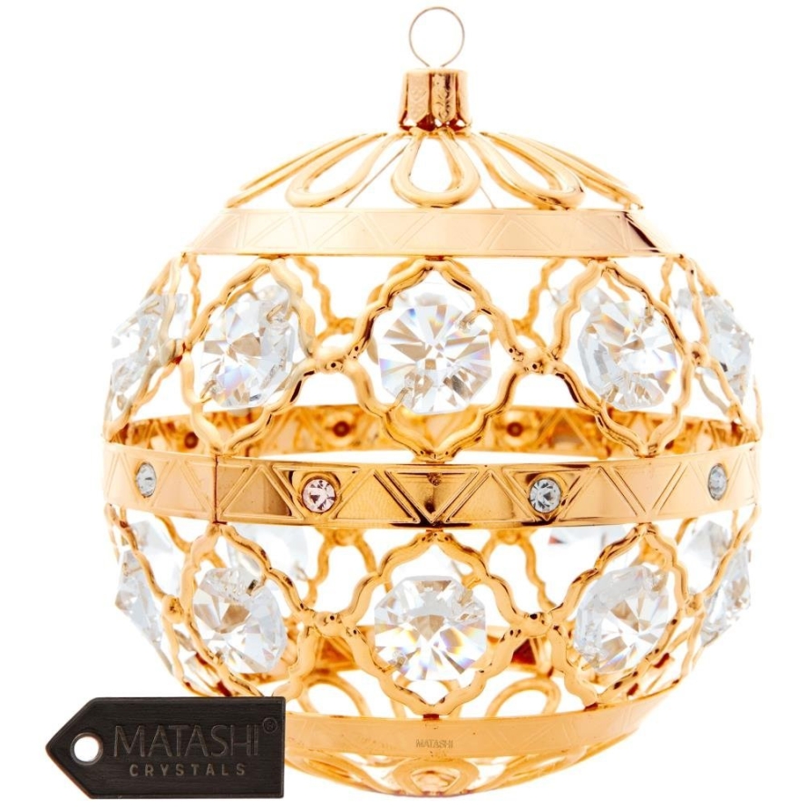 Glass Ball Ornament w/ Gold