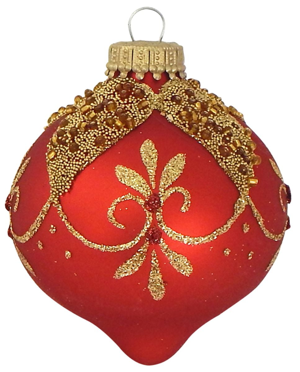Glass Ball Ornament w/ Gold