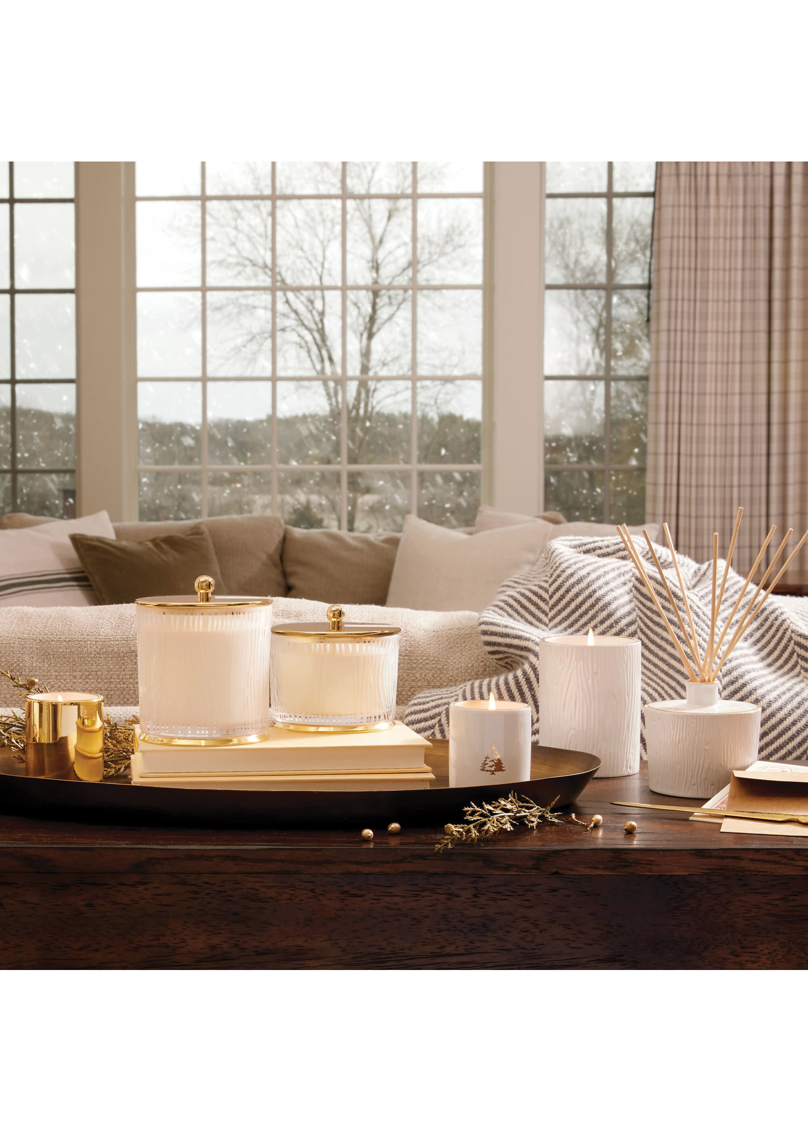 Frasier Fir - Frosted Wood Grain Candle LG