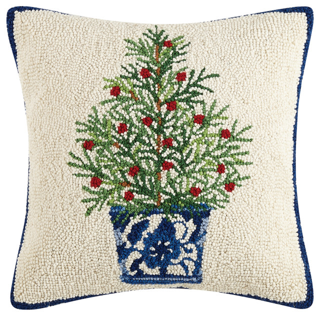 Holiday Chinoiserie Tree Hook Pillow
