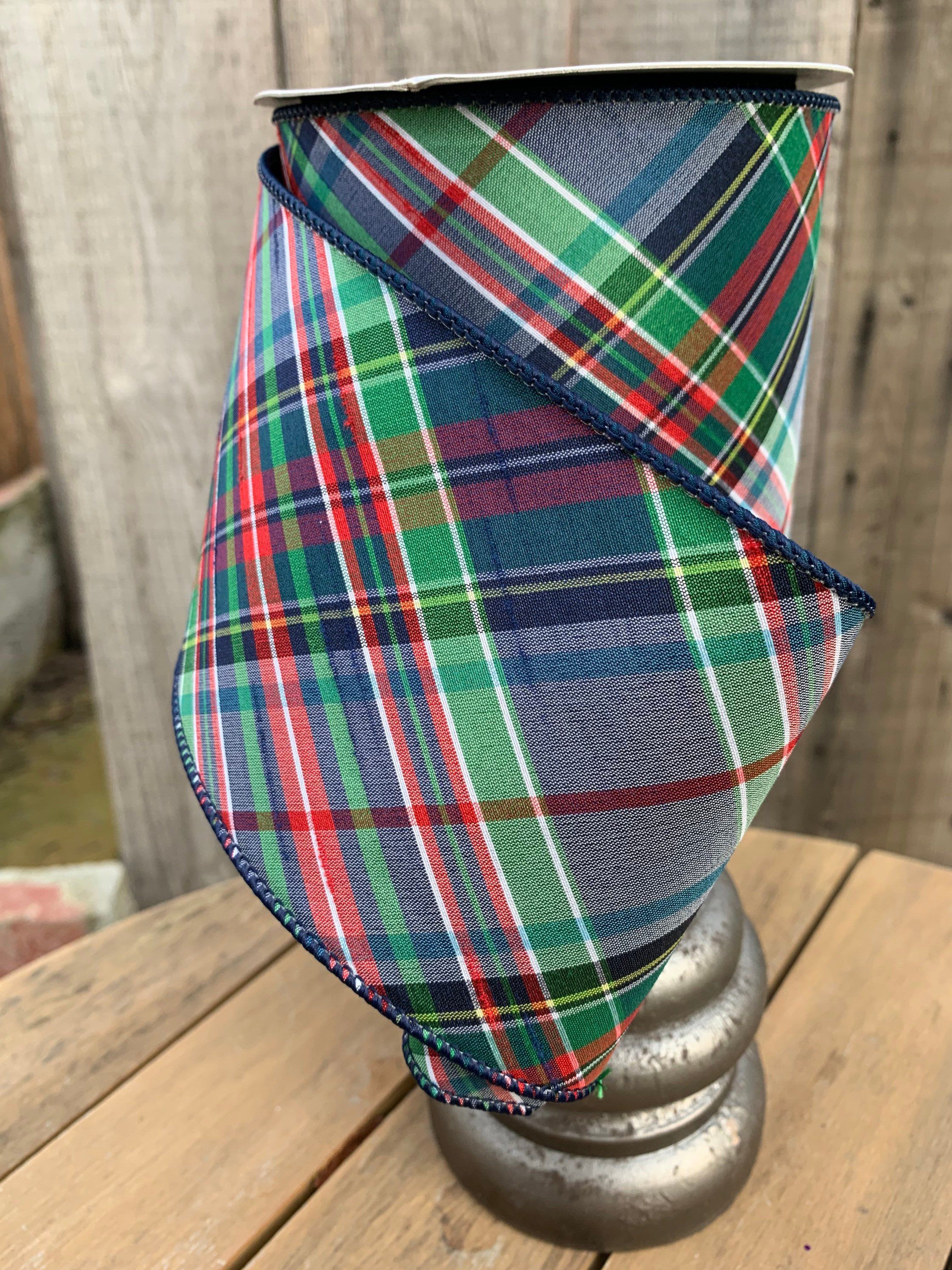 Plaid PomPom Ribbon 4" 5YD