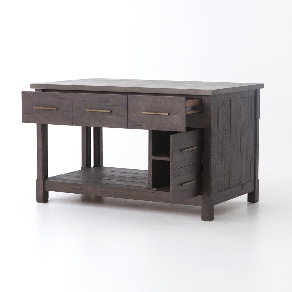 Ian Kitchen Island - Rubbed Black