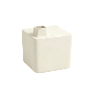 Square Chimney Vase  - Med-White