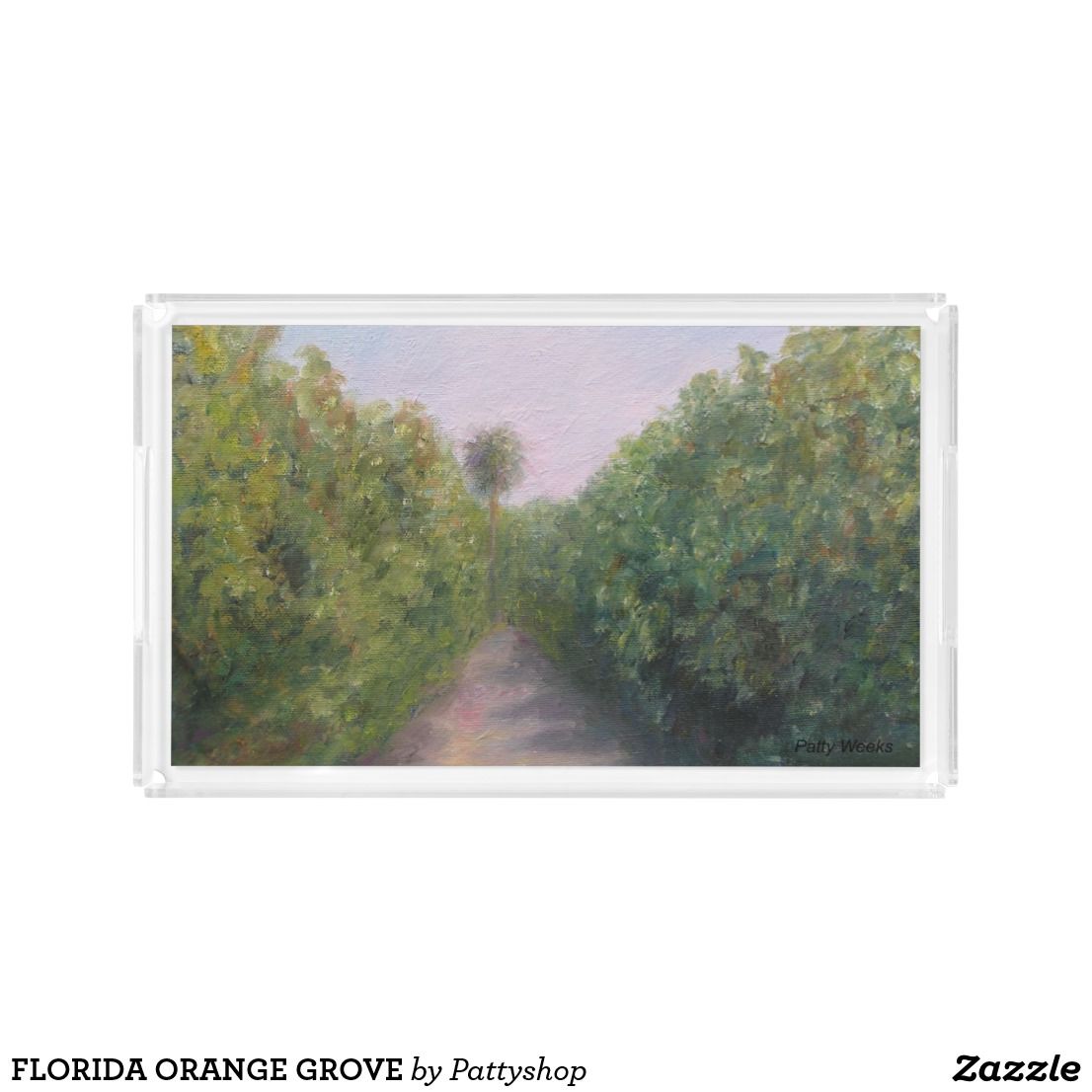 Orange Grove Round Tray