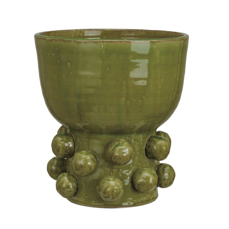Hadley Round Handmade Terra Cotta Footed Vase