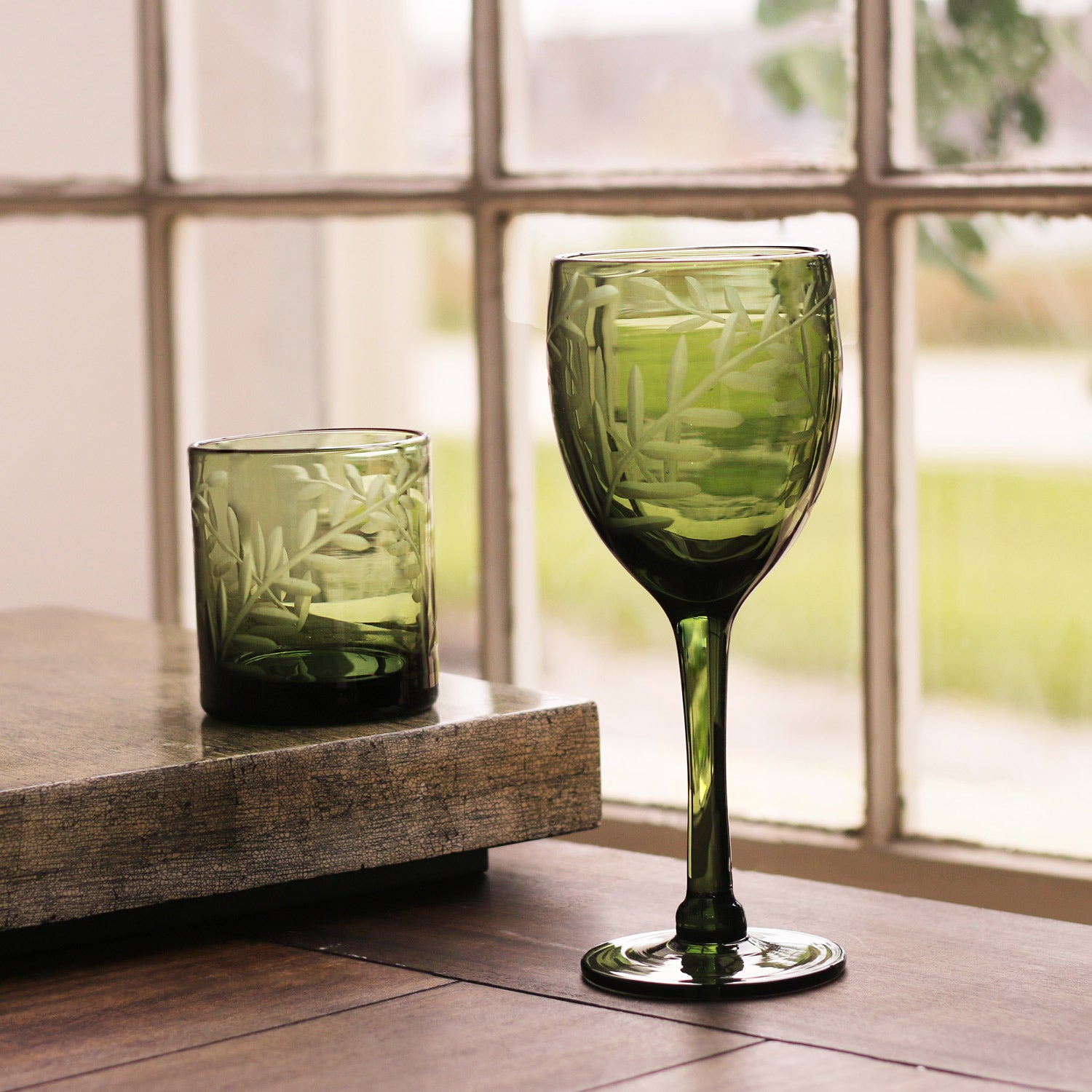 Glass Fern Double Old Fashioned (Dark Green)