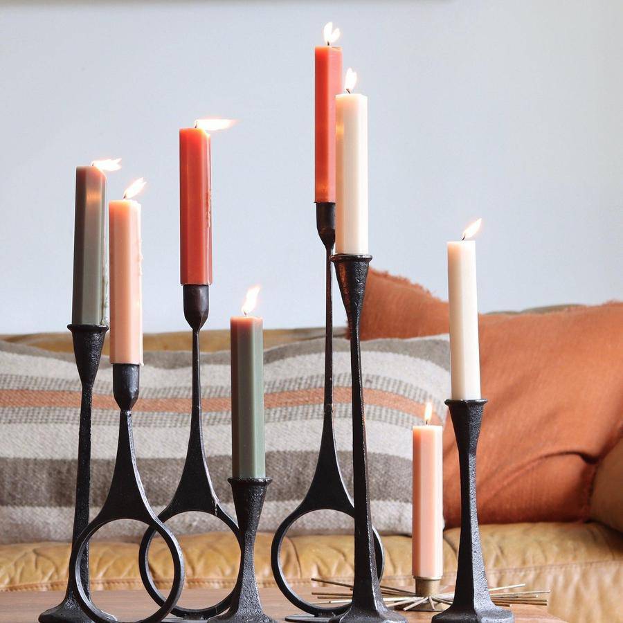 Fancy Taper Candles 6" Clay