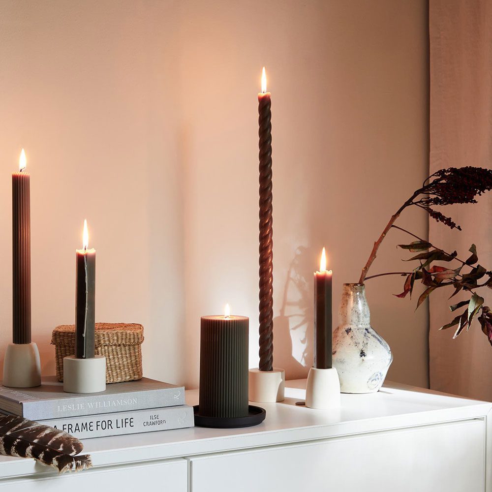 Fancy Taper Candles - 18" Parchment