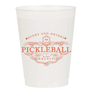 Dinks and Drinks Champagne Pickleball Frosted Cups