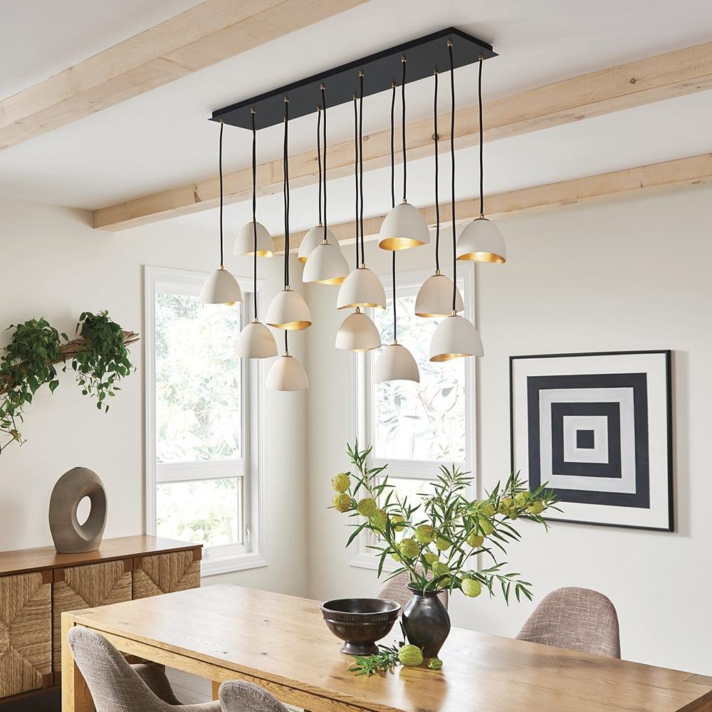loise pendant a clean and bright statement for a kitchen or dining room. Its nautical feel would fit nicely into a coastal interior style, but it would also sing in a modern abode.