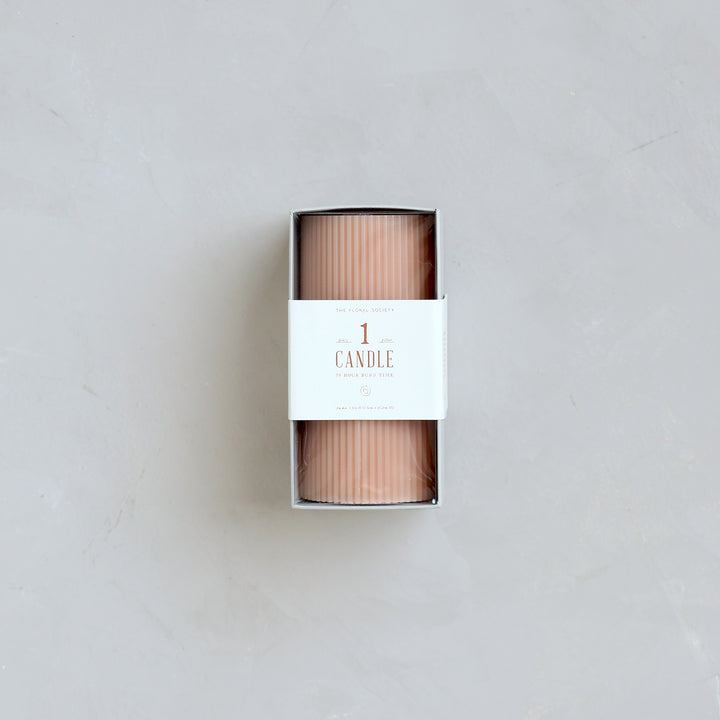 Fancy Ribbed Pillar Candle, Petal