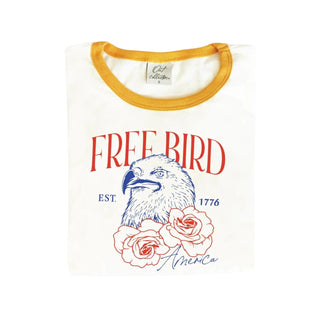 Free Bird America Graphic T-Shirt - Yellow
