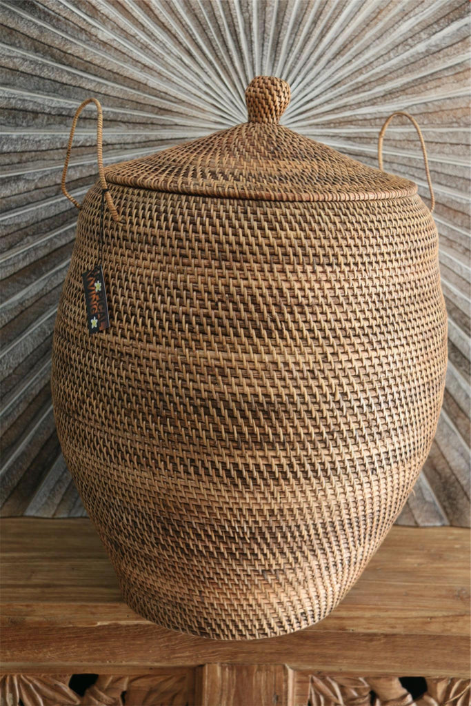 Hand-Woven Rattan Basket