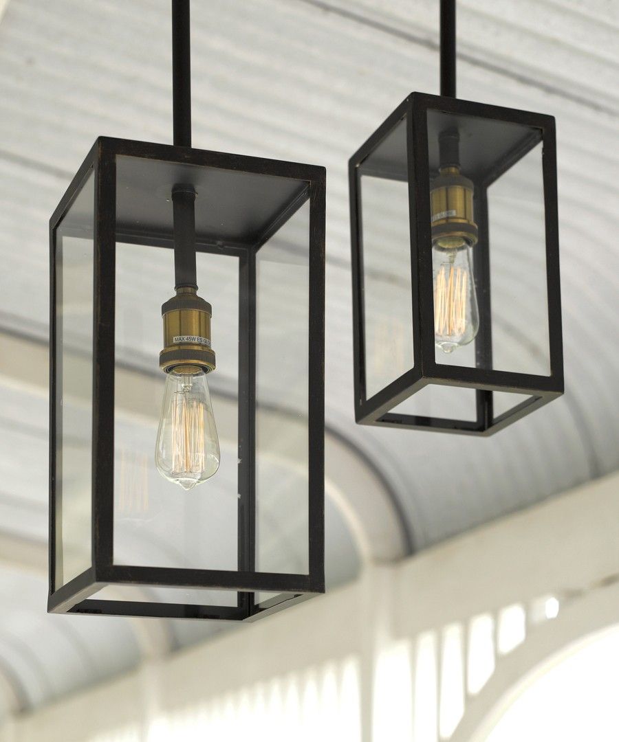 Small Black Pendant For Outdoor Use.