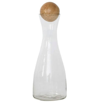 Glass Decanter with Mango Wood