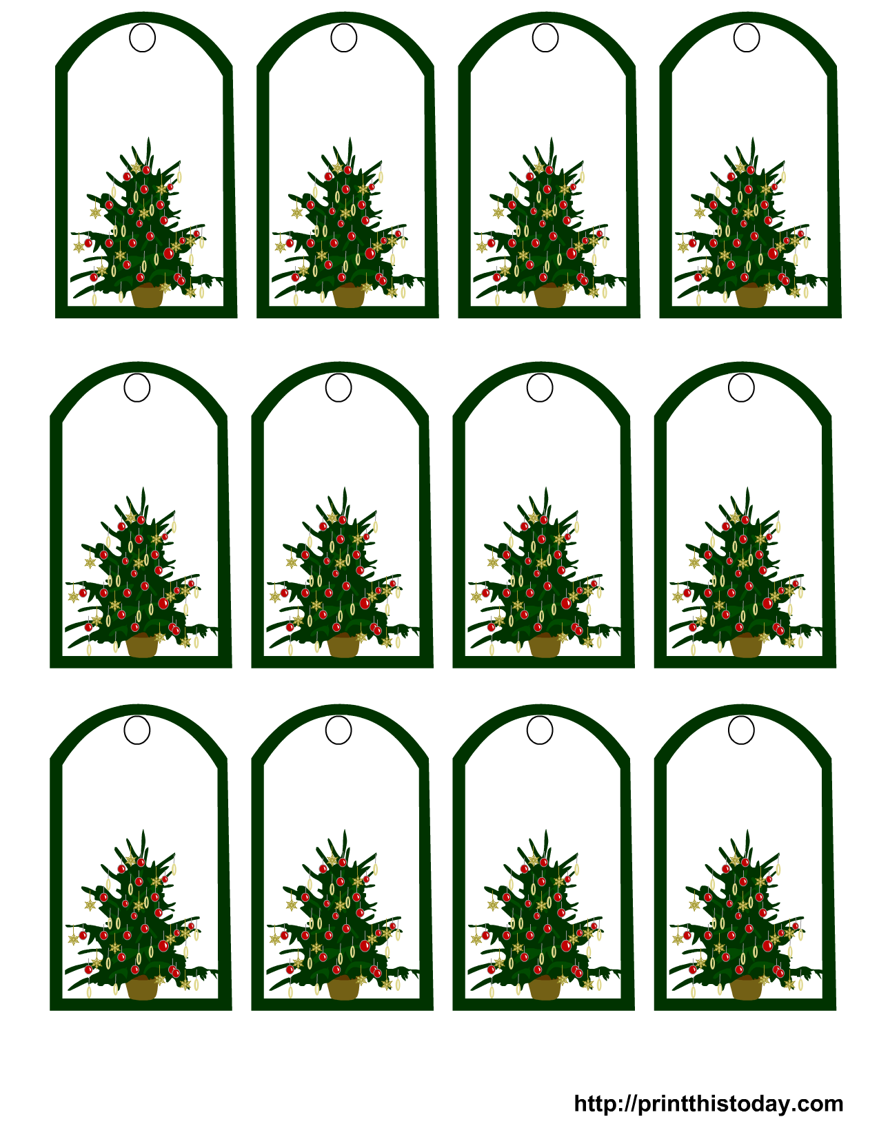 Holiday Tree Farm Gift Tag Set w/ Silk Ribbon