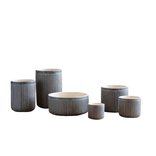 Kinsley Pinstriped Cement Planter