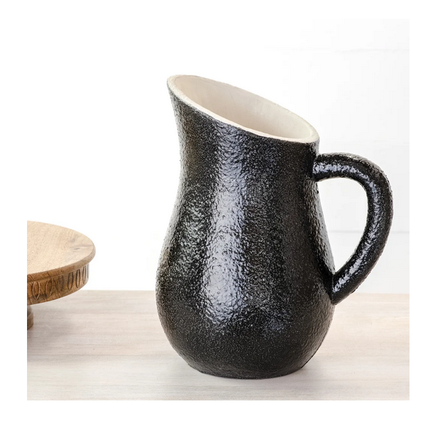 Johanna Stoneware Black Pitcher