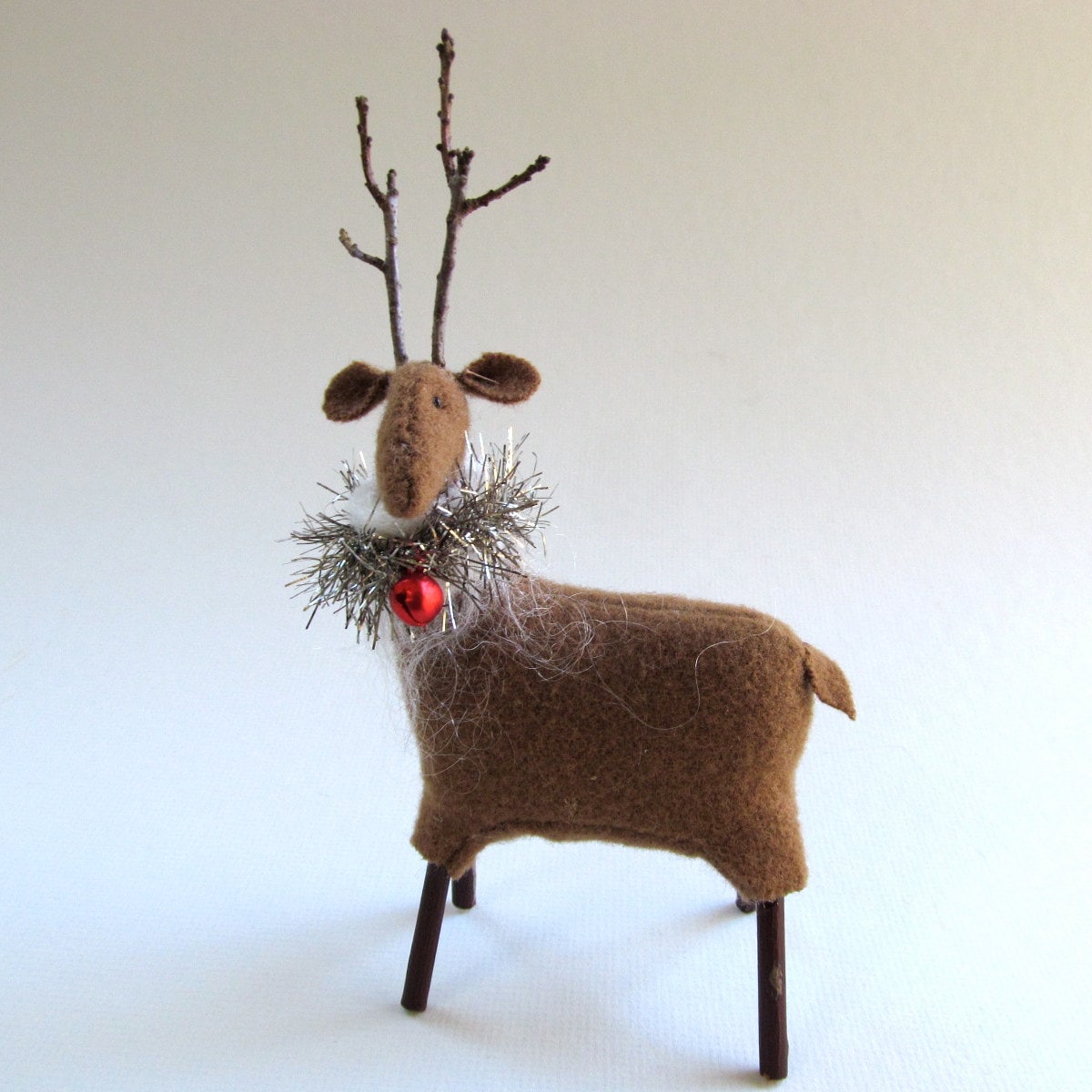 Wool Reindeer Figurine